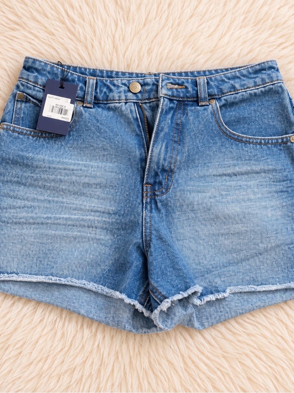 Cavalli Class high rise Light Blue Denim Cutoff Shorts